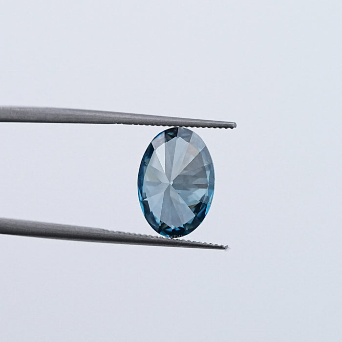 Loose Deep Blue Oval Lab Grown Diamond 