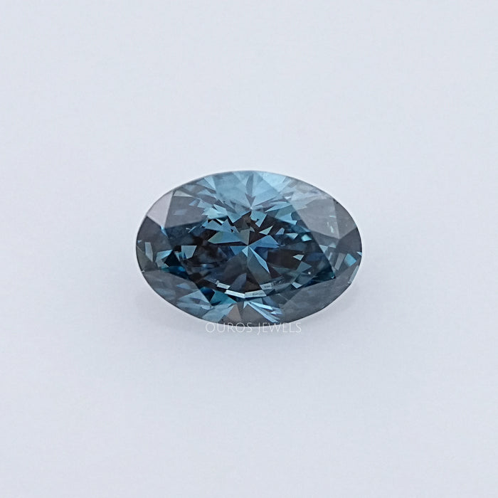 Loose Deep Blue Oval Lab Grown Diamond 
