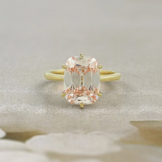 Fancy Intense Pink Old Mine Cushion Cut Solitaire Ring Ring