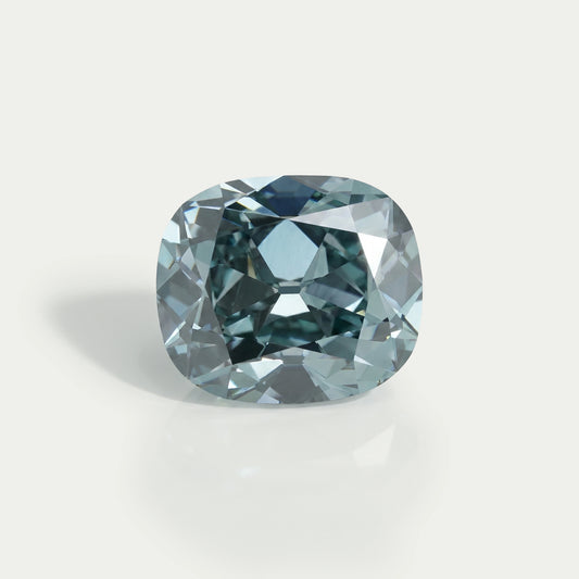 7.16 Carat Fancy Vivid Bluish Green Cushion Cut Lab Diamond Loose