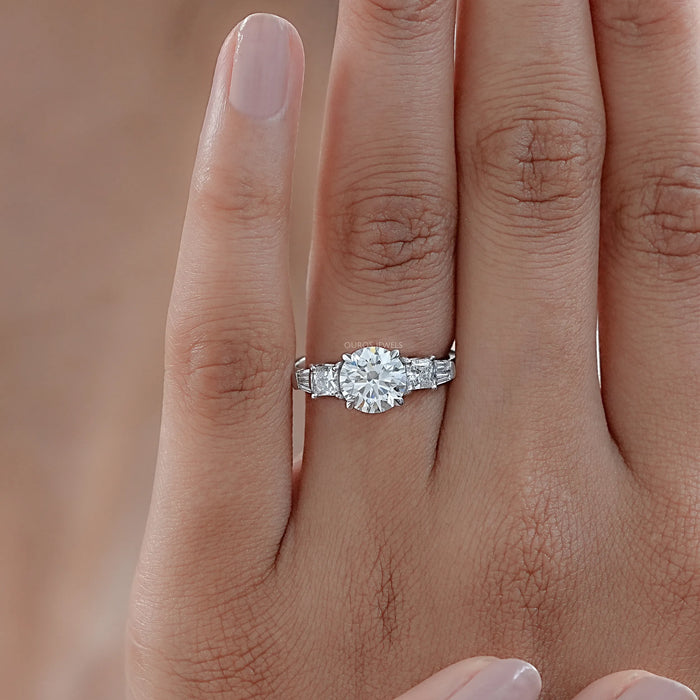 Round And Princess Diamond Seven Stone Engagement Ring