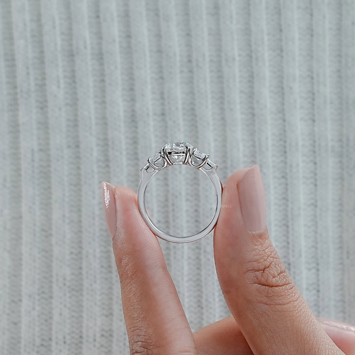 Round And Princess Diamond Seven Stone Engagement Ring