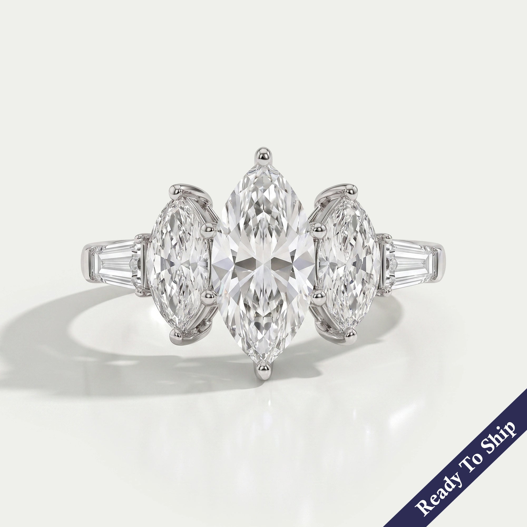 Five Stone Marquise Lab Diamond Engagement Ring