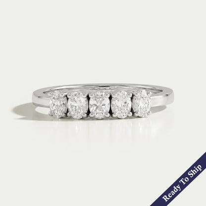 Five Stone Oval Diamond Wedding Ring