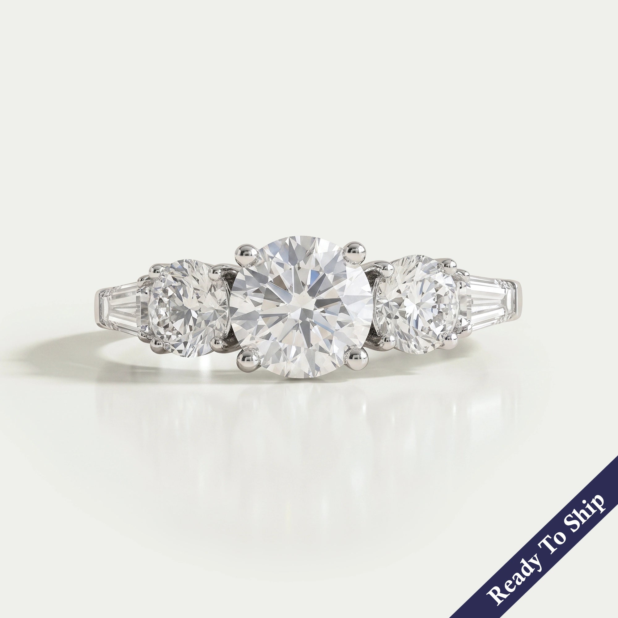 Five Stone Round Lab Diamond Engagement Ring
