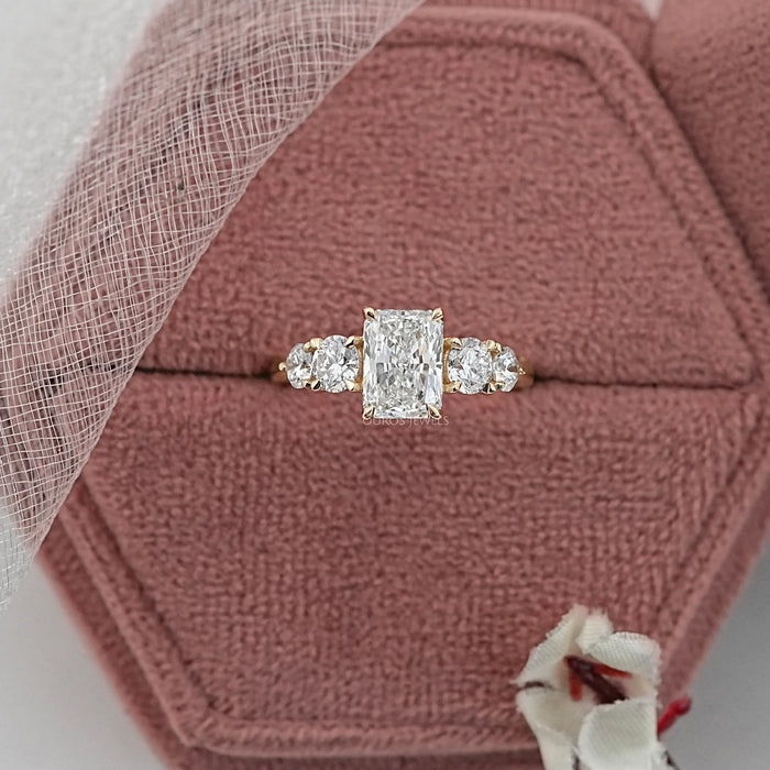 Radiant Lab Grown Diamond Five stone Engagement Ring