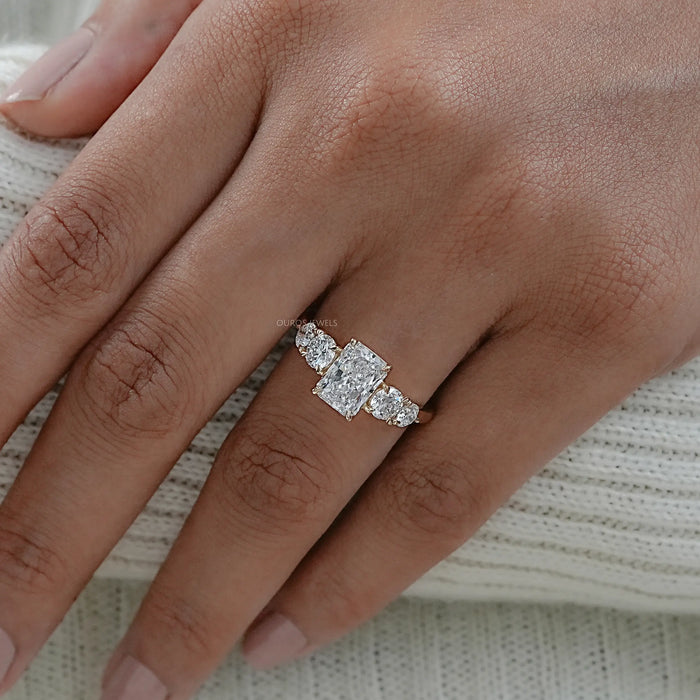 Radiant Lab Grown Diamond Five stone Engagement Ring