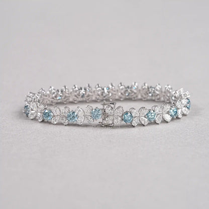 Pear-Shaped Flower Diamond Bracelet Bracelet