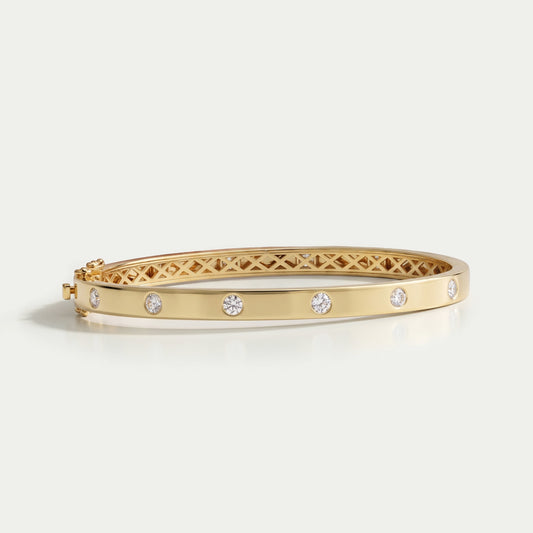 Flush Set Round Diamond Bangle