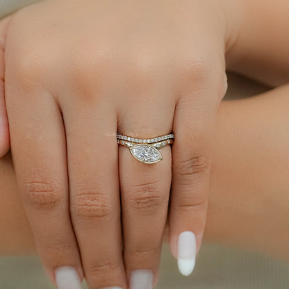 Toi Et Moi Pear Lab Grown Diamond Bypass Engagement Ring