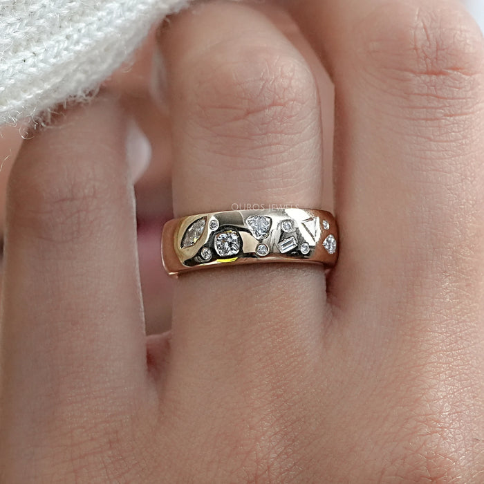 Cushion Cut Hidden Halo Lab Diamond Ring With Flush Set Band 