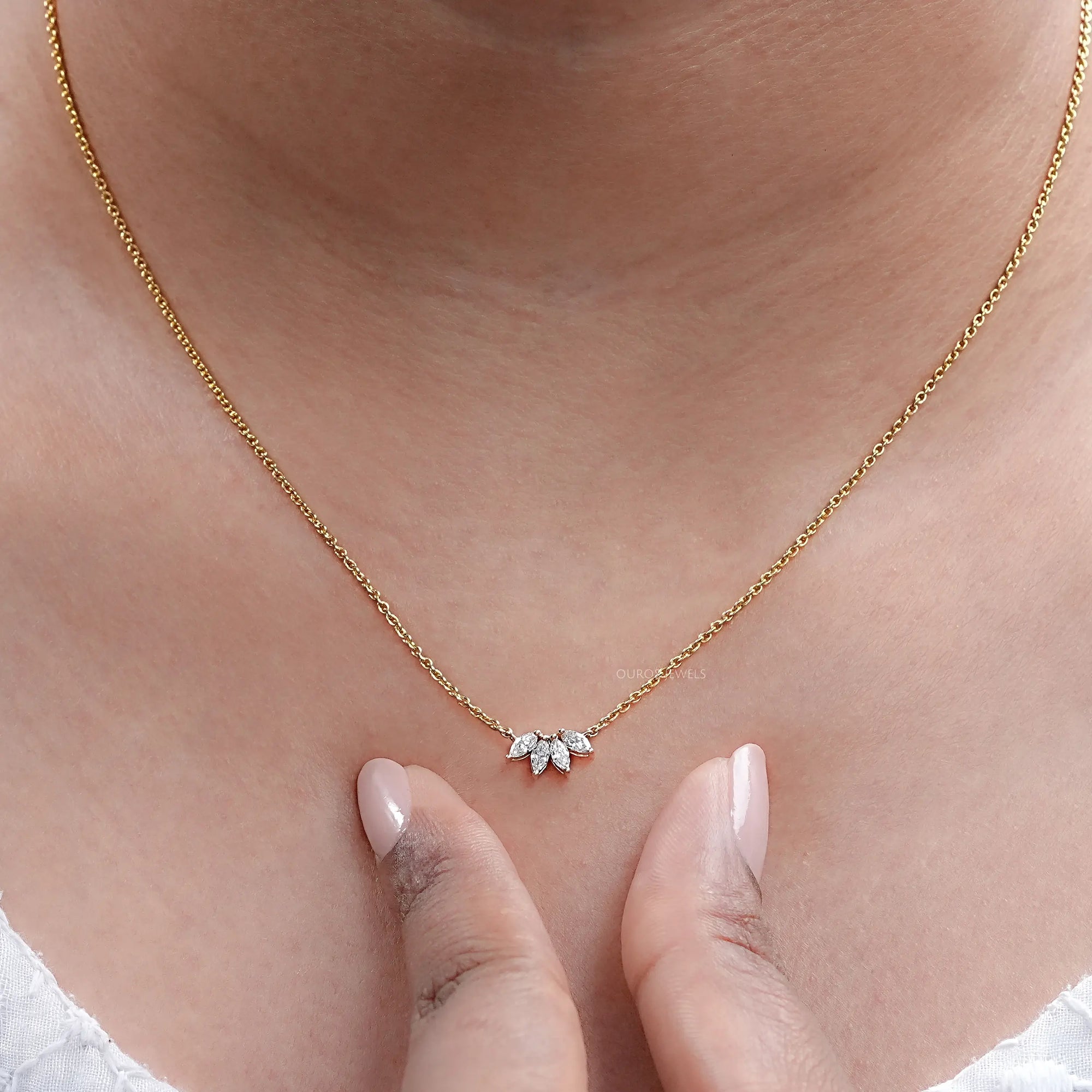 Marquise Cut Lab Grown Diamond Pendant Necklaces