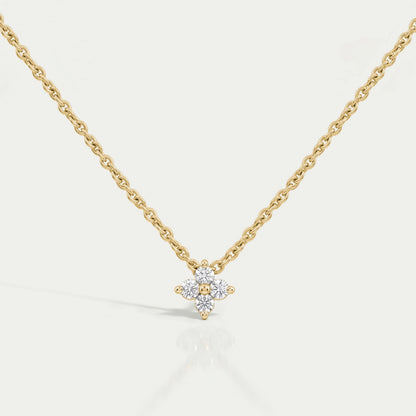 Four Stone Round Cut Lab Diamond Pendant Necklaces