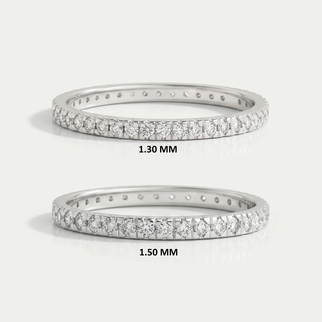 Round Cut Lab Grown Diamond Eternity Band Rings