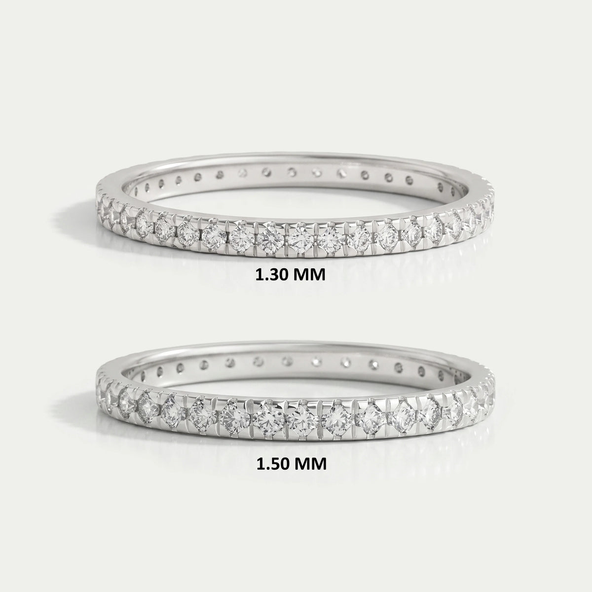 Round Cut Lab Grown Diamond Eternity Band Rings