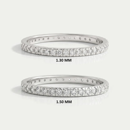 Round Cut Lab Grown Diamond Eternity Band Rings