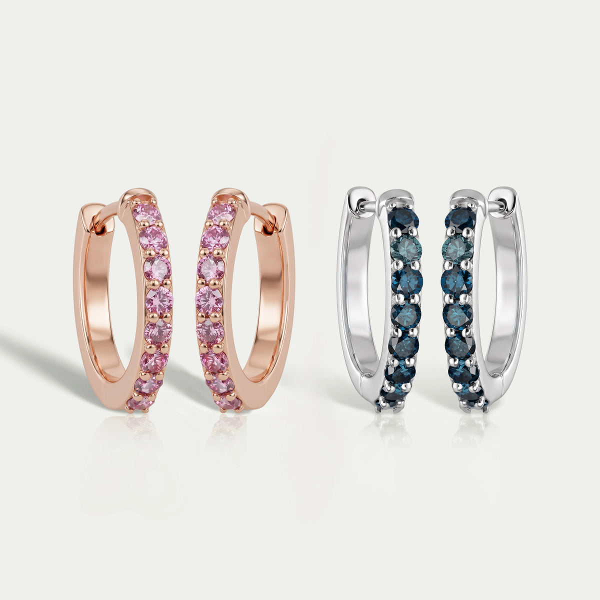 Fancy Round Cut Lab Grown Diamond Hoop Huggie Earrings Earring