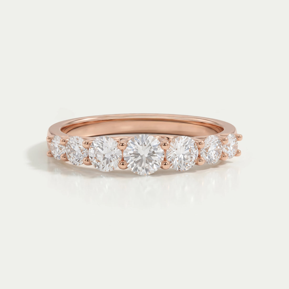 Round Cut Half Eternity Band Rings