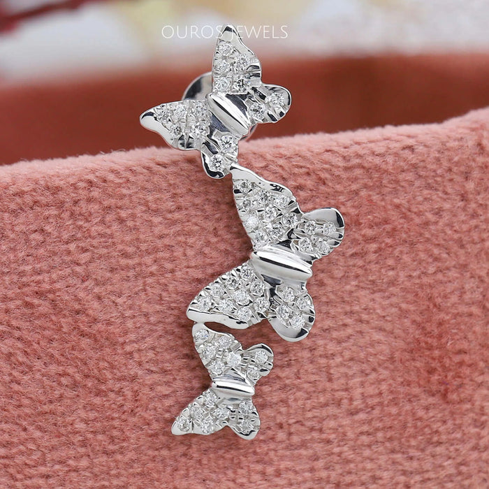 Butterfly Lab Grown Diamond Drop Earrings