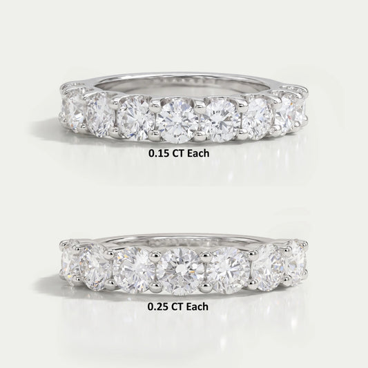 4.00 MM Round Lab Grown Diamond Half Eternity Band