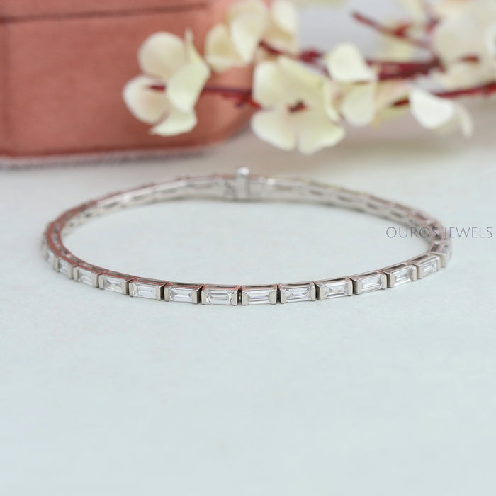 Baguette Diamond Half Bezel Set Bracelet
