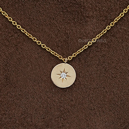 Star Round Cut Lab Grown Diamond Pendant Necklaces