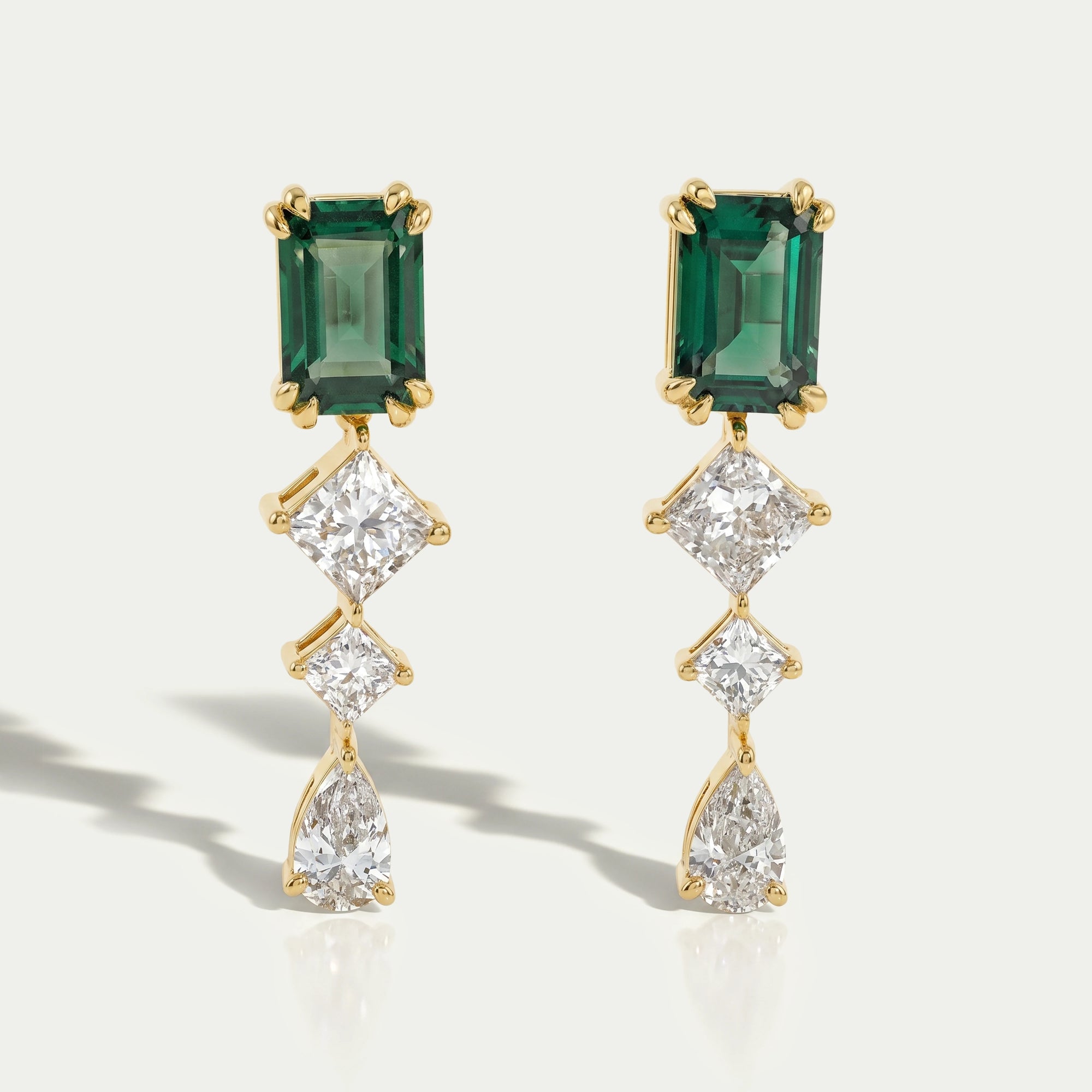 Gemstone Emerald Multi Shape Drop Earrings Earring