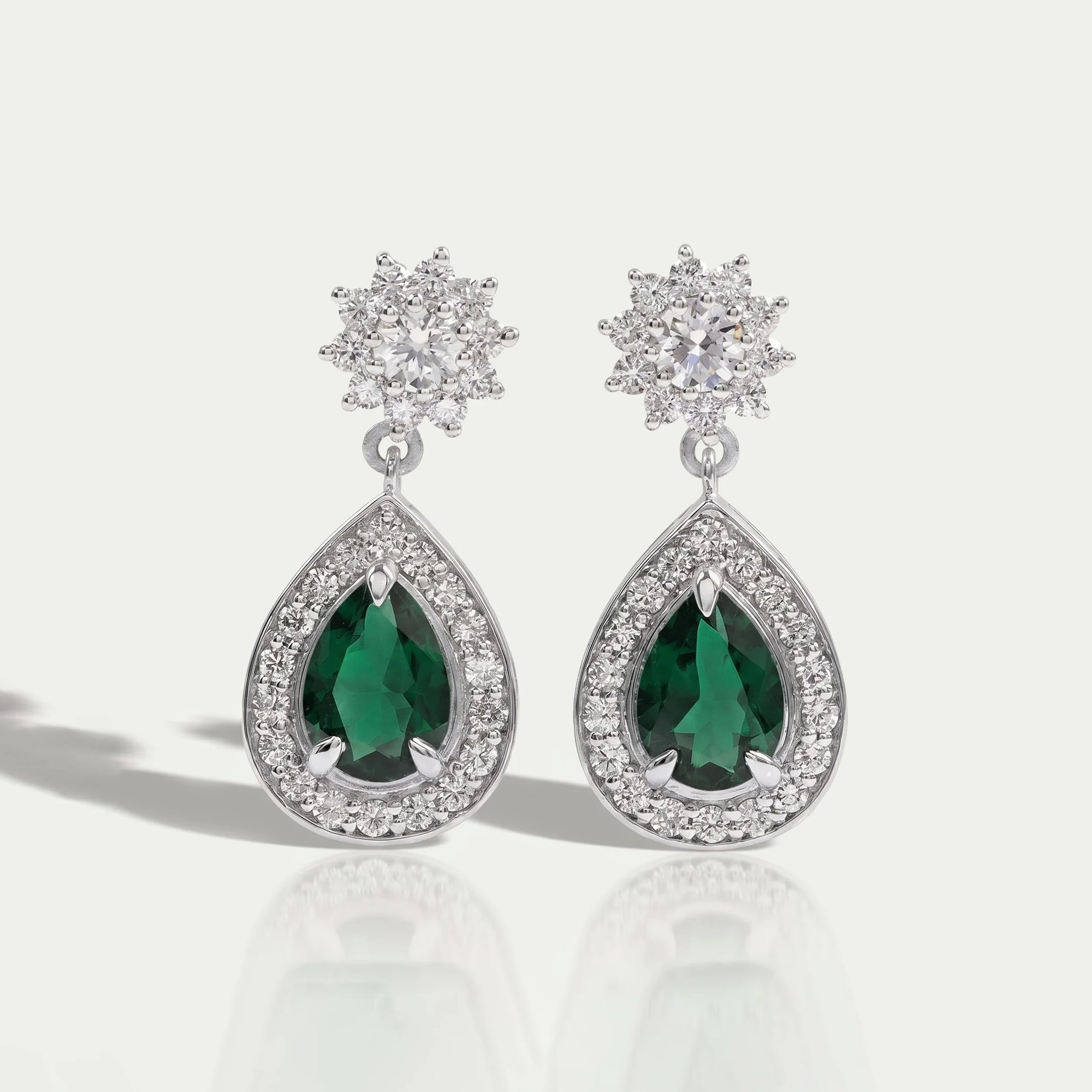 Pear Shape Emerald Drop Earrings Earrings