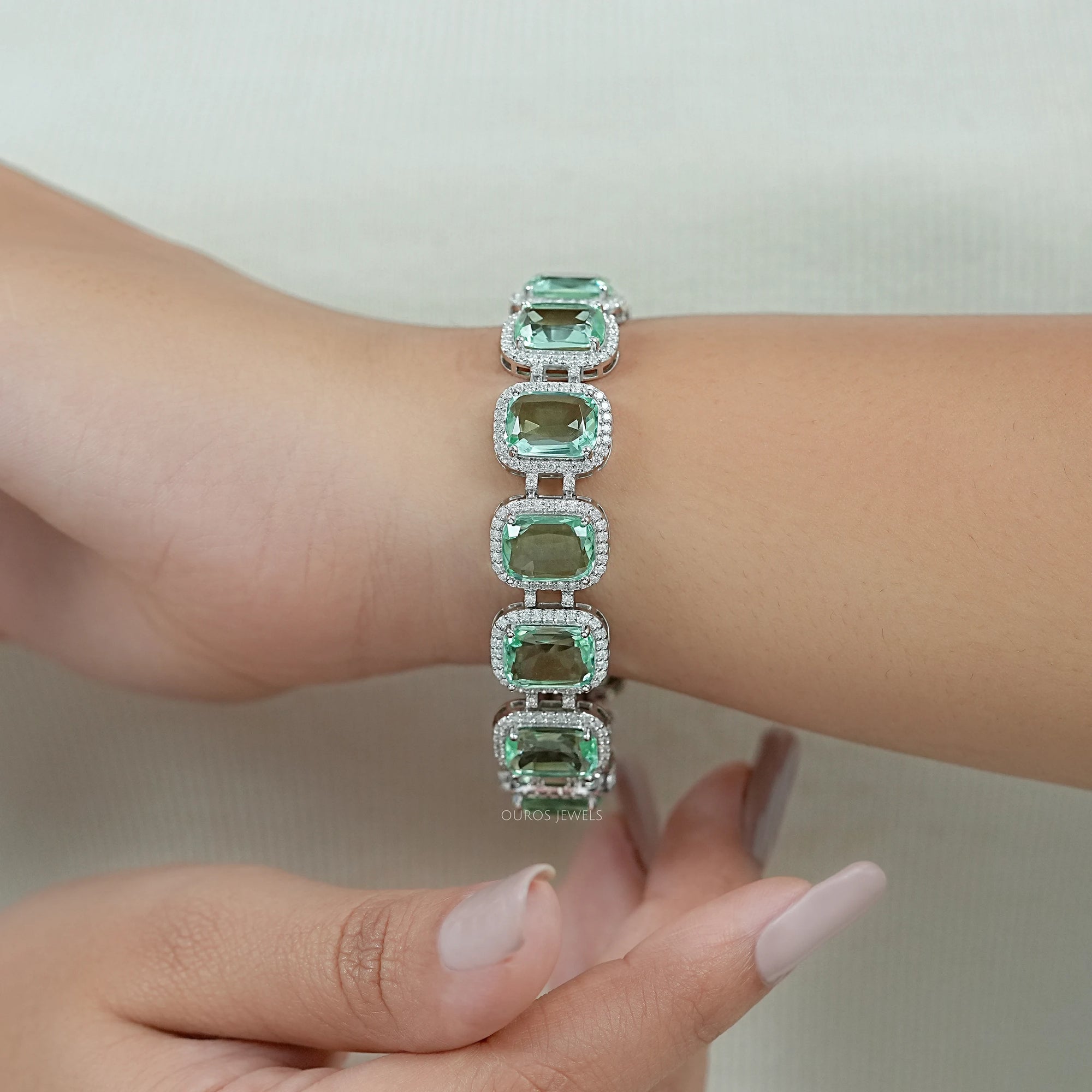 Red Ruby Oval lab Gemstone Bracelet