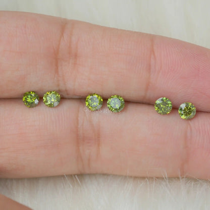 Green Round Cut Lab Grown Diamond Loose
