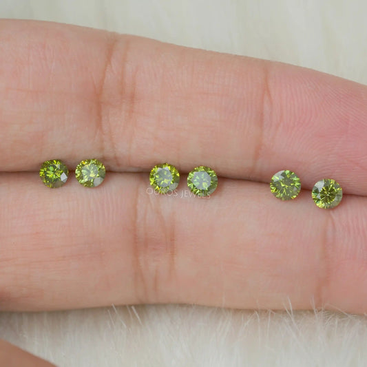 Green Round Cut Lab Grown Diamond Loose