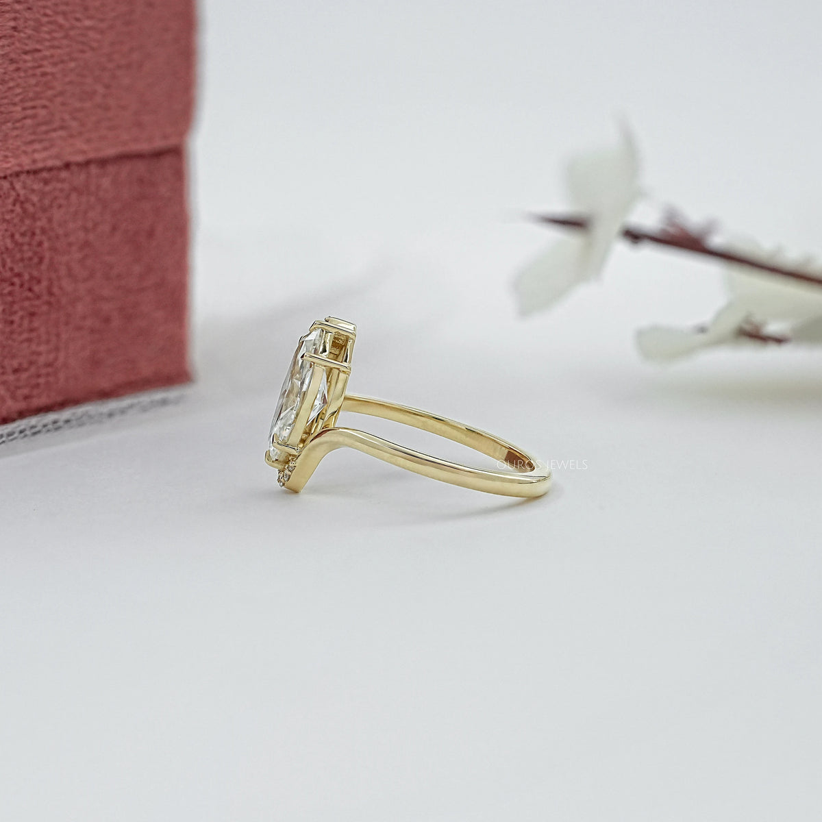 Toi Et Moi Pear Lab Grown Diamond Bypass Engagement Ring