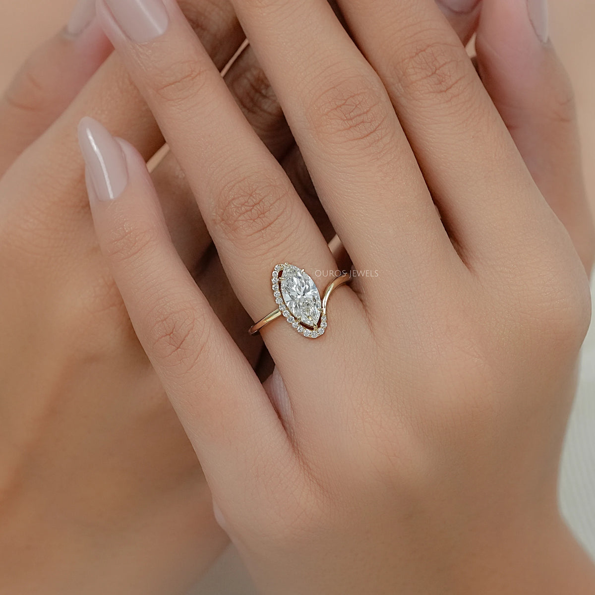 Toi Et Moi Pear Lab Grown Diamond Bypass Engagement Ring