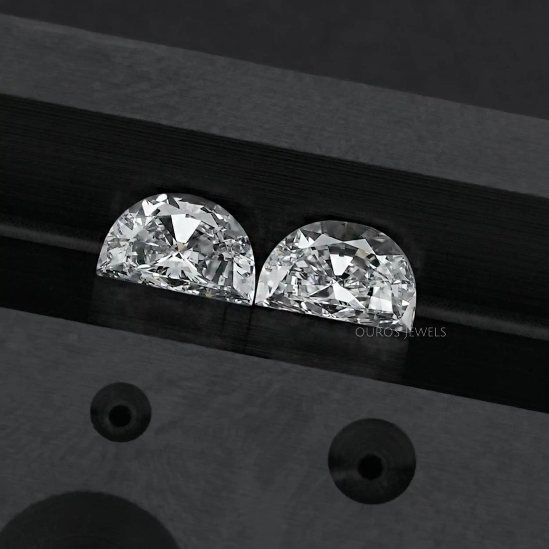 Half Moon Cut Lab Grown Diamond Pair Loose