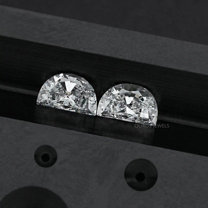 Half Moon Cut Lab Grown Diamond Pair Loose