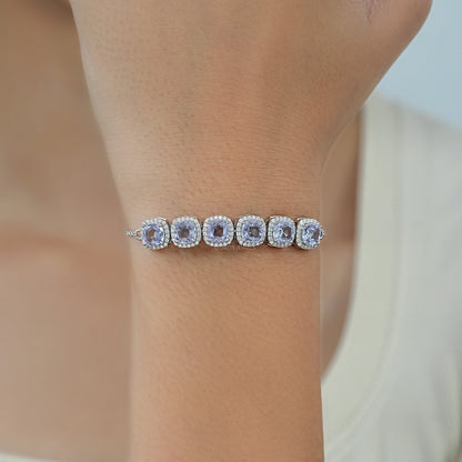 Cushion Cut Lab Grown Gemstone Bracelet