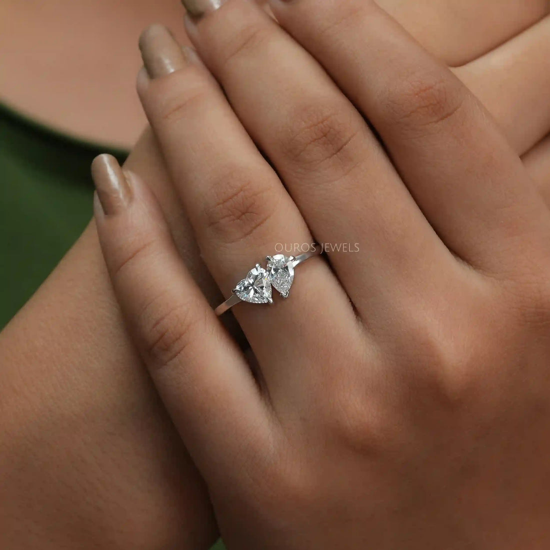 Heart And Pear Lab Diamond Toi Moi Engagement Ring Rings