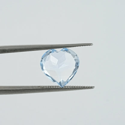 Light Blue Heart Lab Grown Gemstone Loose