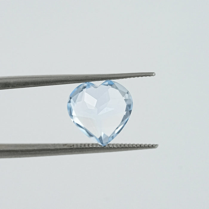 Light Blue Heart Lab Grown Gemstone
