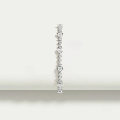 Heart And Round Diamond Bezel Set Bracelet Bracelet