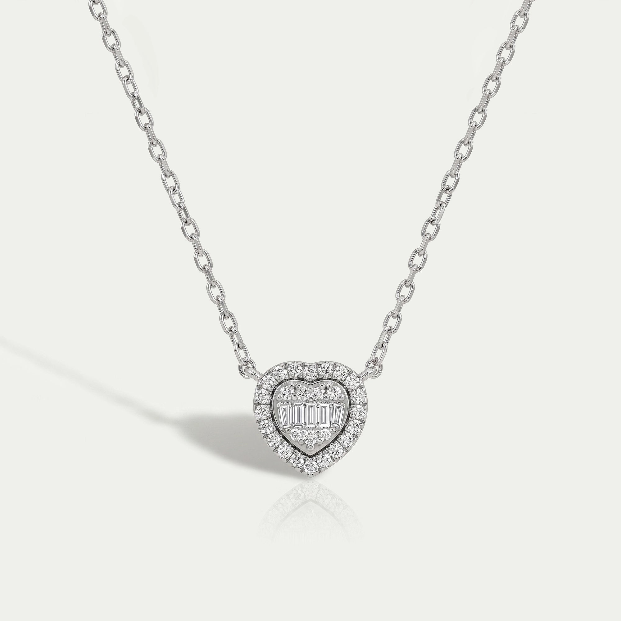 Heart Shape Cluster Lab Diamond Pendant Necklaces