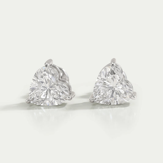 IGI Certified Heart Cut Lab Grown Diamond Stud Earring