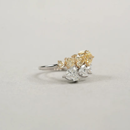 Yellow Heart Cut Lab Grown Diamond Bypass Ring Rings