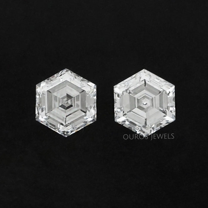 Hexagon Cut Matching Side Lab Diamonds