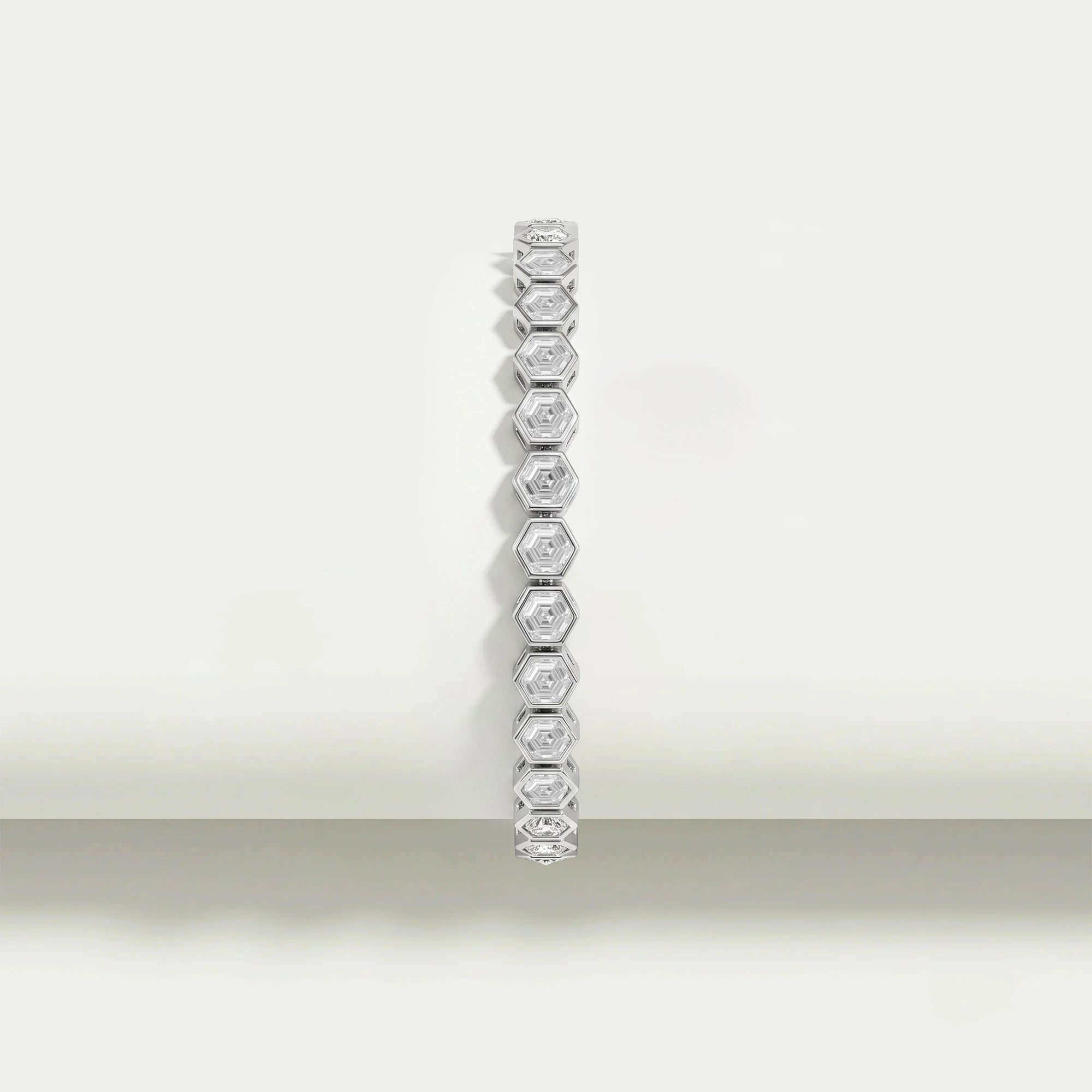 Hexagon Diamond Bezel Set Tennis Bracelet