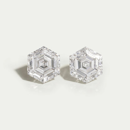 Hexagon Cut Lab Diamond Pair Loose