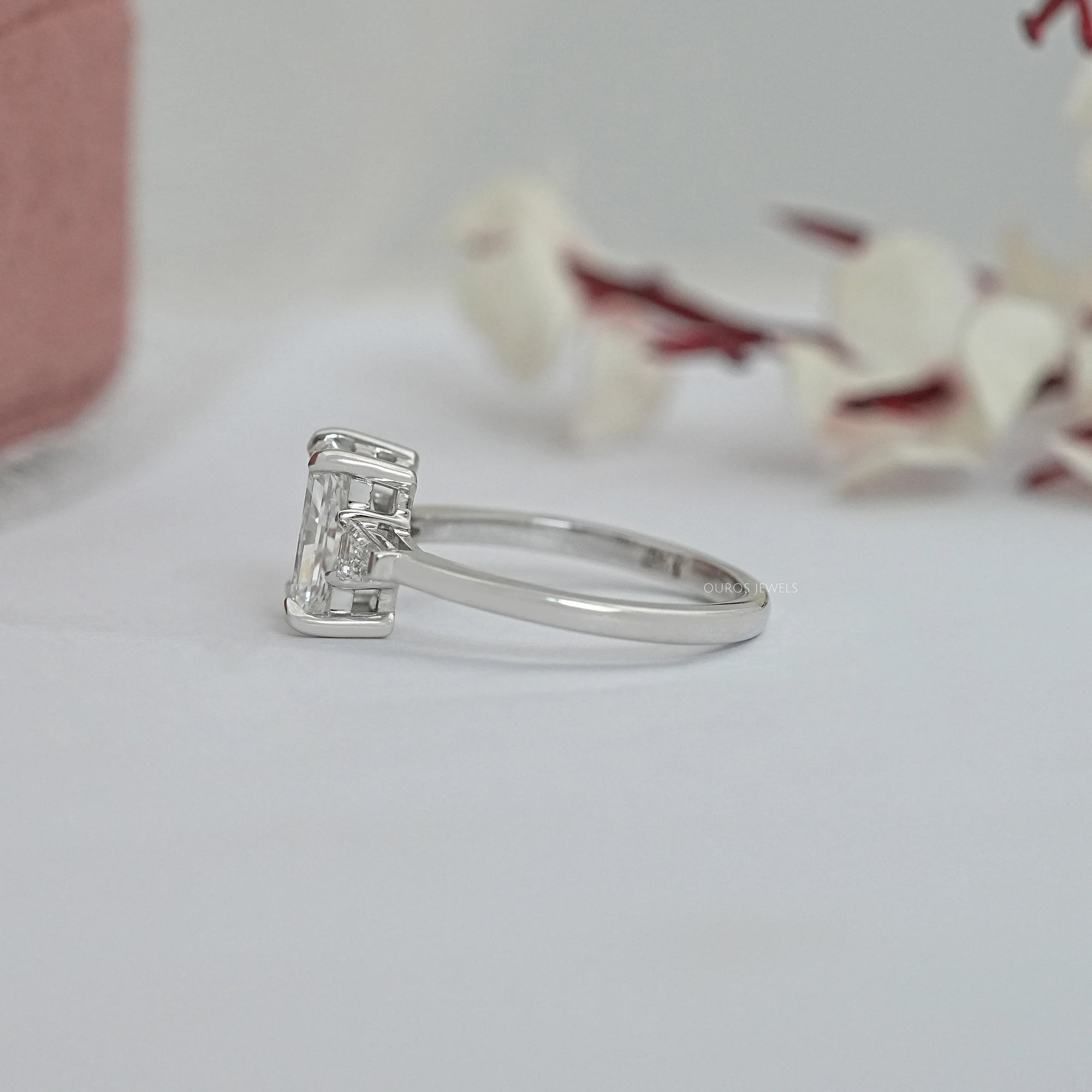 Brilliant Radiant Cut And Tapered Baguette Three stone ring Rings