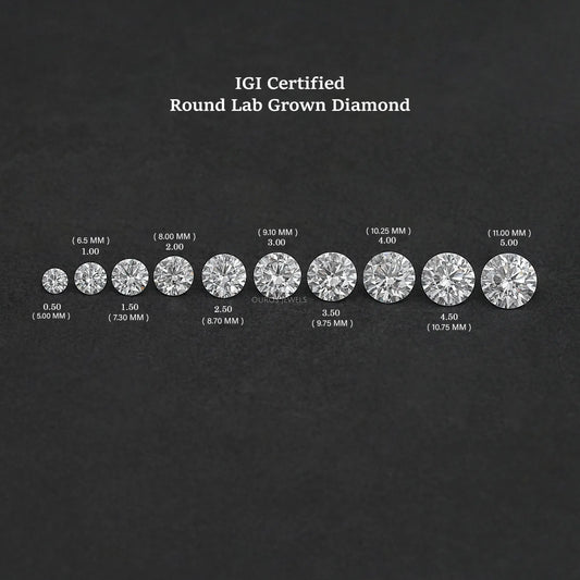 Certified Round Cut Lab Grown Loose Diamond IGI Certified Diamond Loose