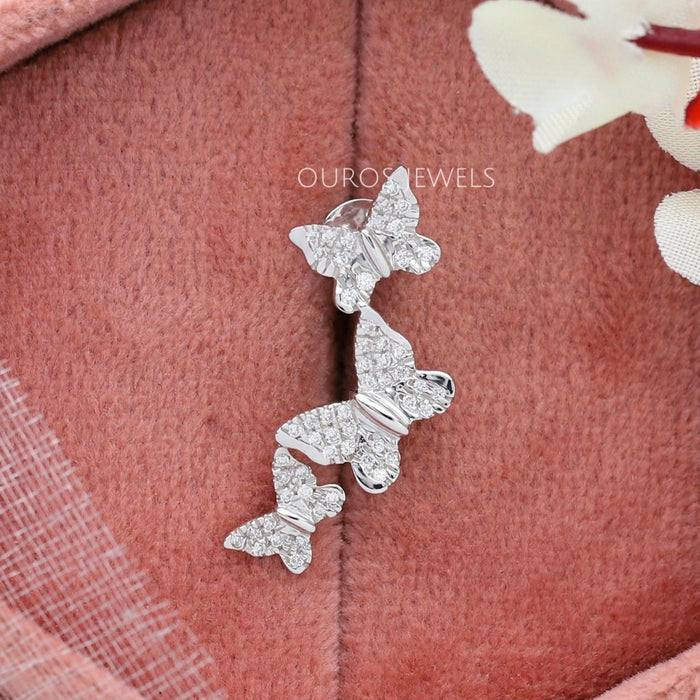 Butterfly Lab Grown Diamond Drop Earrings