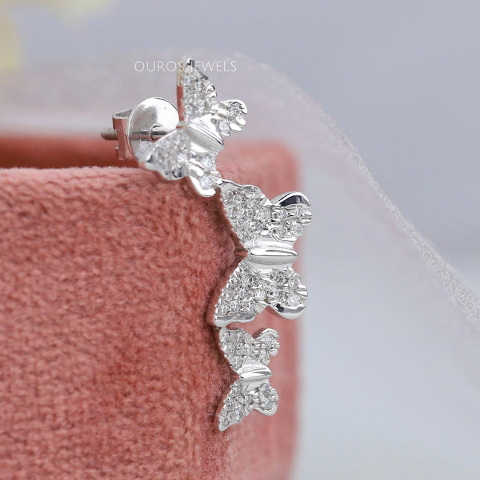 Butterfly Lab Grown Diamond Drop Earrings